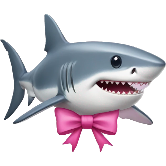 Shark with pink bow emoji