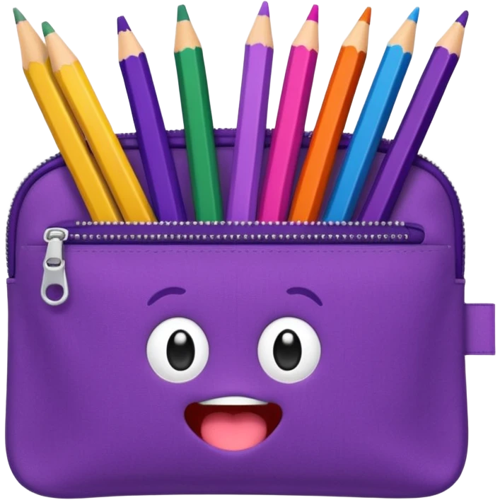 Pencil pouch with zipper mouth emoji