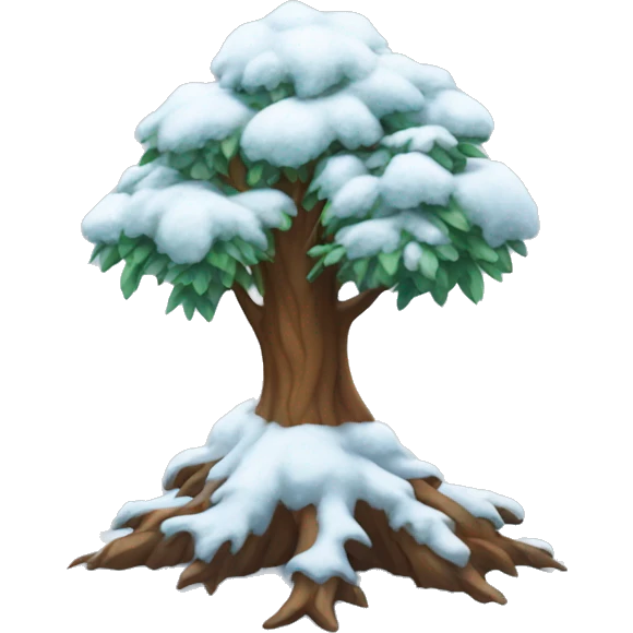 Tree with snow emoji