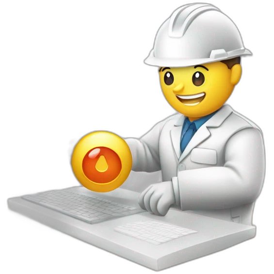 ingeniero de sistemas con pilgar arriba y el logo de comercializadora MAKROteam de facatativa emoji