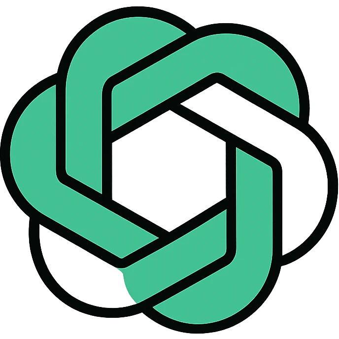 modern minimal GPT icon, green and white, tech logo style emoji