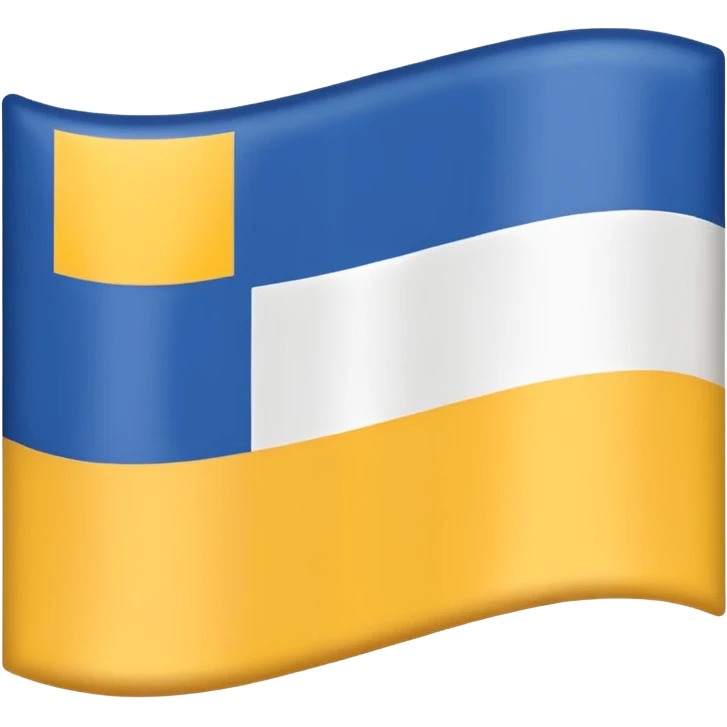 Un drapeu avec 3 couleurs a l'horizontal , le bleu en haut le blanc au centre et le jaune en bas  emoji