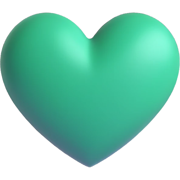 dark green heart, 3D style emoji