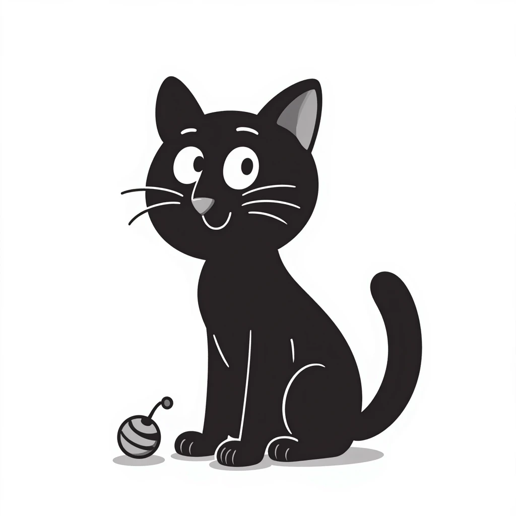 cat, hand drawn doodle style emoji