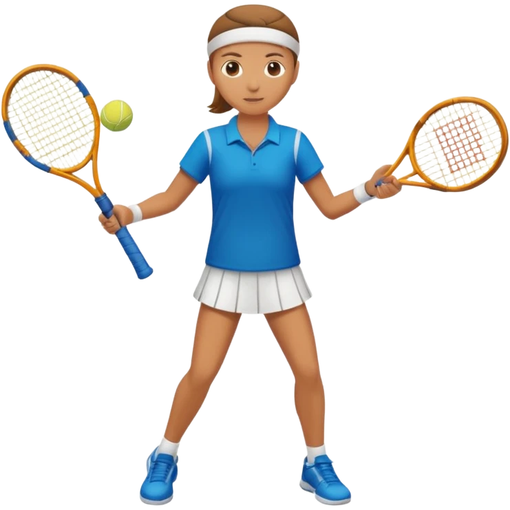 High resolution full body of a tennis player with just a one racket  emoji