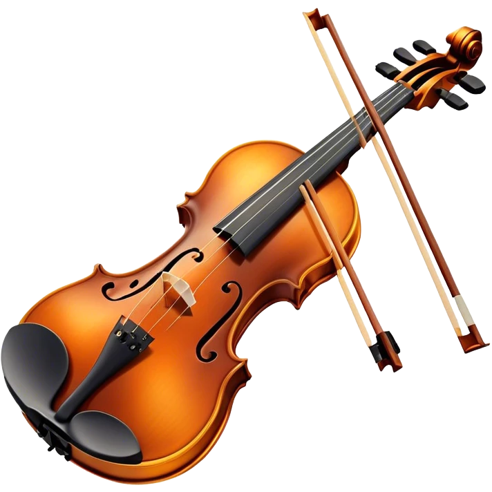 Cinematic Realistic Violin, rich polished wood with delicate curves, taut strings reflecting warm golden light, fine dust particles catching the glow, intricate f-holes adding elegance, glowing with an air of timeless beauty and musical soul. emoji