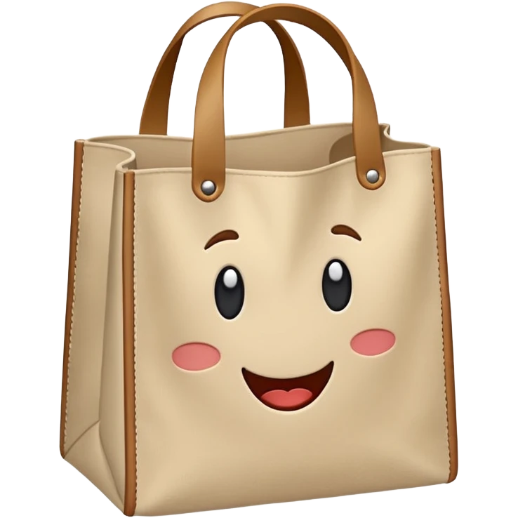 cartoon market bag, do not add stripes and make it empty. Do not add face emoji