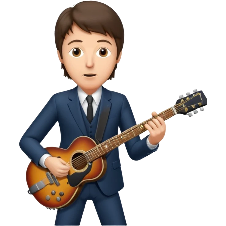 Paul McCartney playing guitar suit emoji