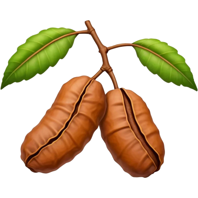 tamarind fruit with leaf emoji