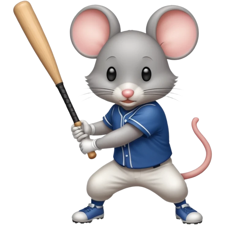 A mouse hitting a homerun. emoji