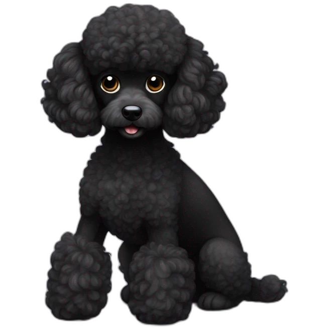 black small miniature poodle with long hair emoji