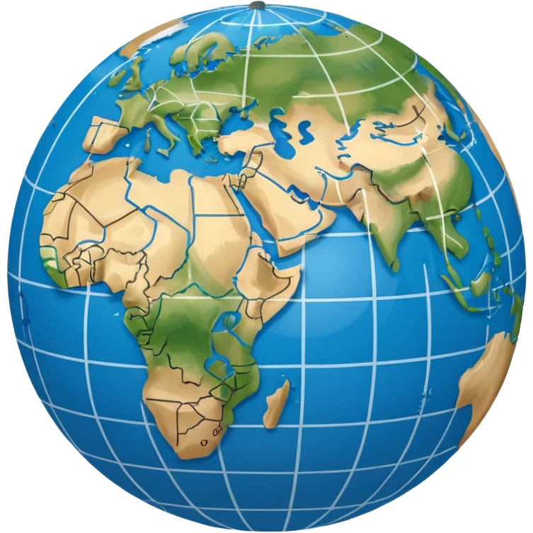 small desktop globe with latitude lines. emoji