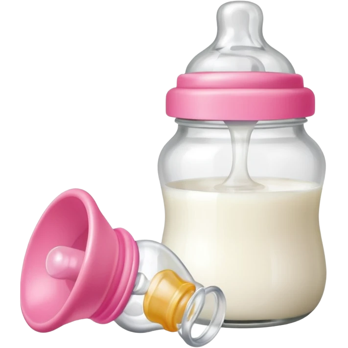 baby Milk bottle beside pacifier emoji