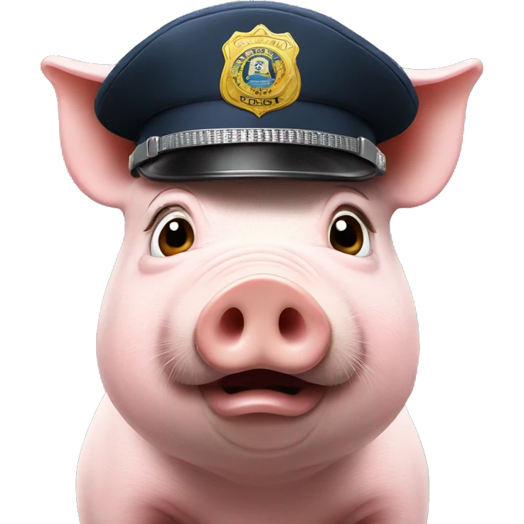Pig wearing cop hat emoji