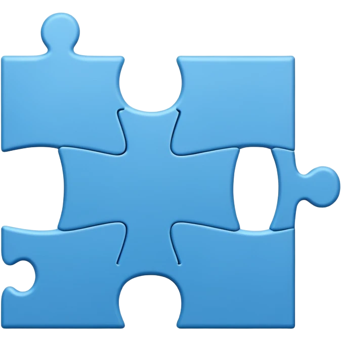 A Cambridge blue colored  piece of puzzle, half standing emoji