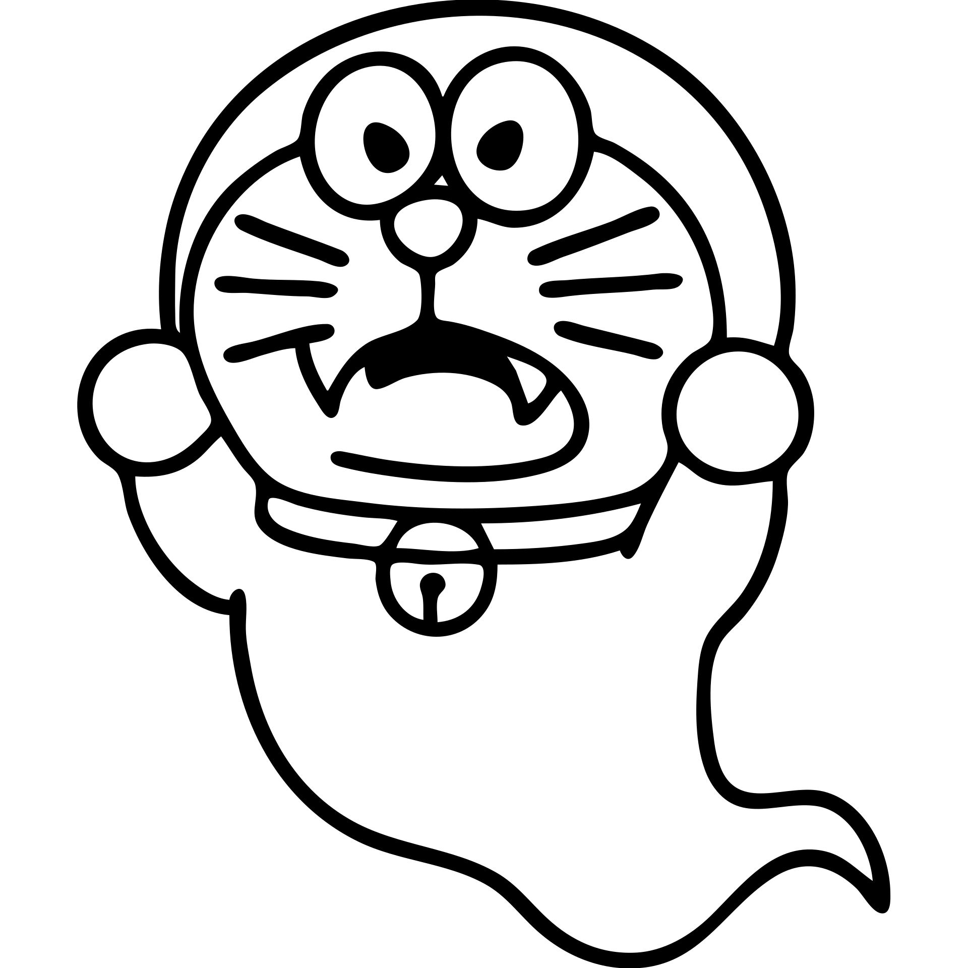 Doraemon as a spooky ghost emoji