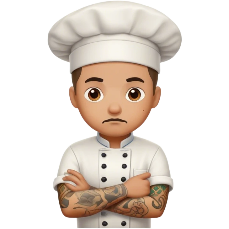 Anxiety tattooed chef emoji