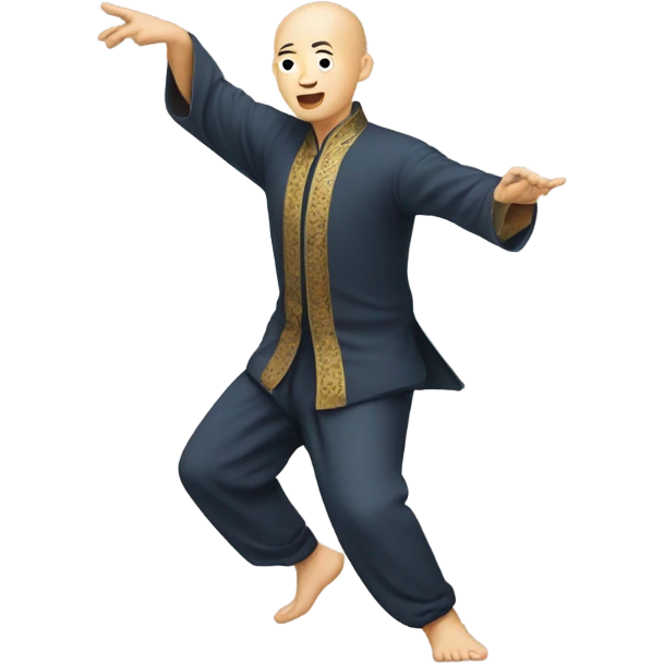 Bald Asian man dancing emoji
