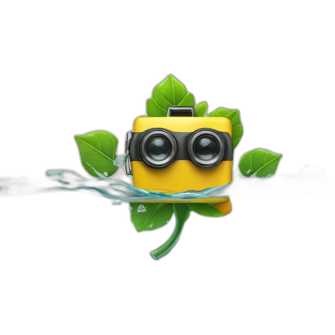 small-leaf-floating-on-water-block-and-security-ptz-camera-behind emoji