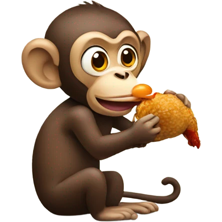 Monkey eating chicken  emoji