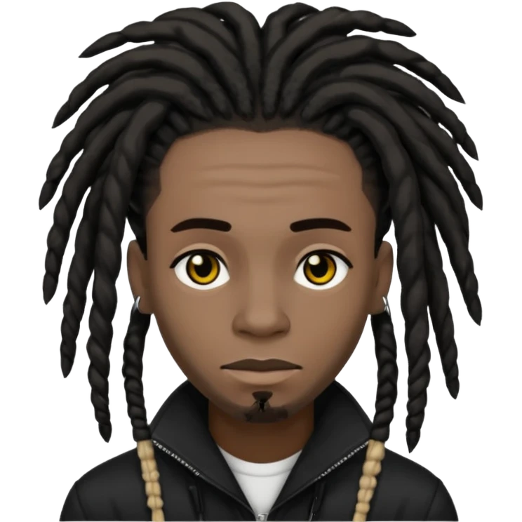 Very Emo Goth Guy with dreads and black skin emoji