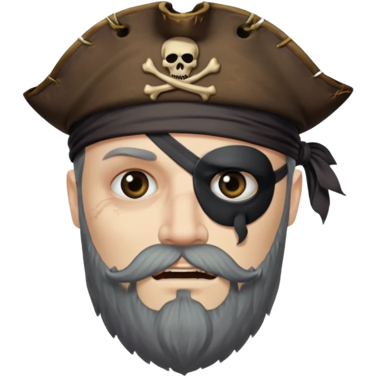 pirate, bearded, single eye batch emoji