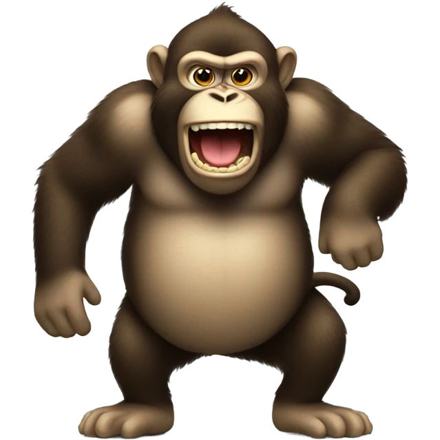 Big fat monkey with sharp teeth standing upright emoji