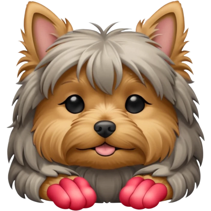 yorkshire dog laying down with closed eyes emoji