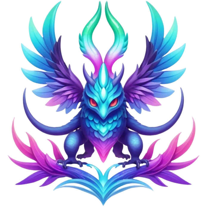 Epic divine legendary complex detailed iridescent gradients aesthetic-Fakémon-creature-scenery emoji