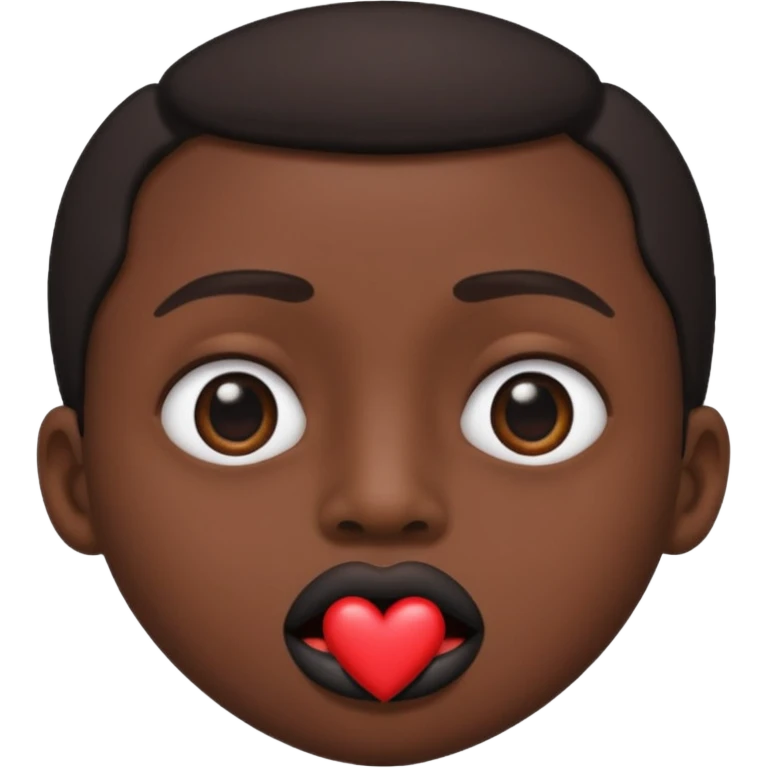 Heart eye emoji a black penis in mouth emoji