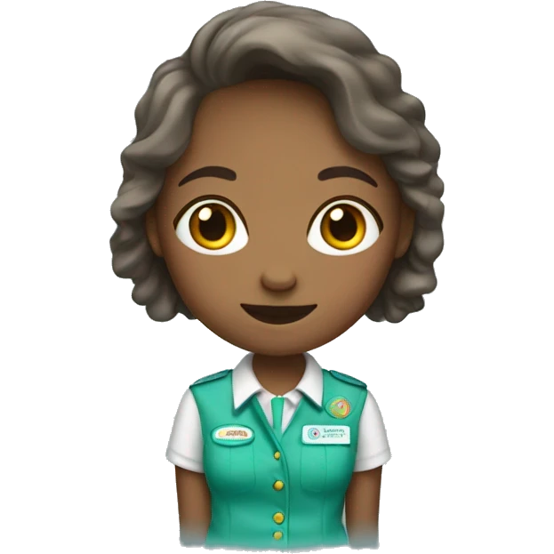 girl scout wearing light blu shirt  emoji