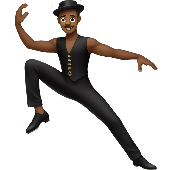 male jazz dancer black attire emoji