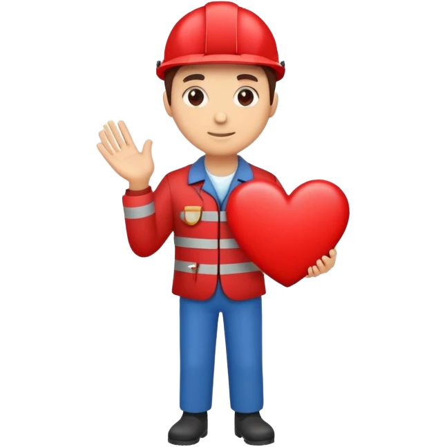 A Crewmate holding a heart emoji