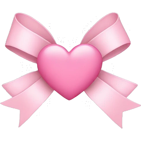 Bow with light pink heart  emoji
