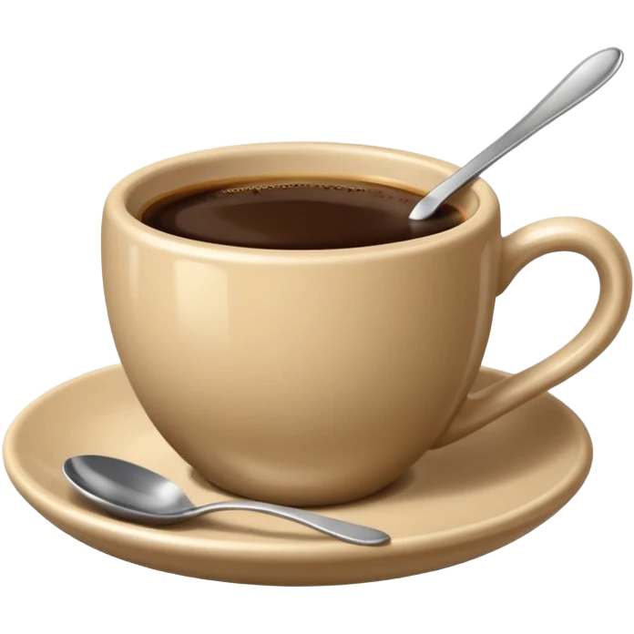Beige cup of espresso with spoon emoji