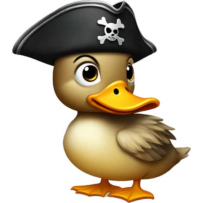 duckling wearing a pirate hat and an eyepatch  emoji