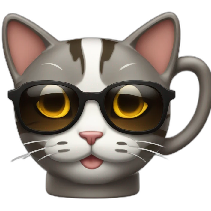 cool cat drink coffee cup emoji