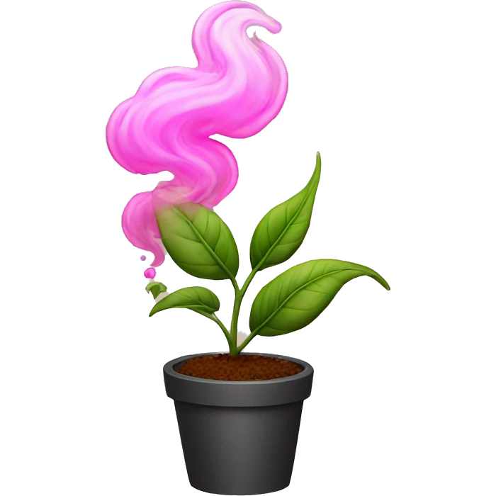 Pink plant smoking  emoji