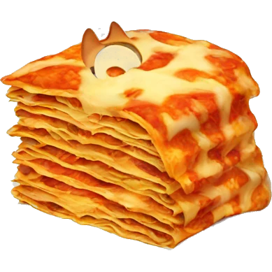orange cat eating lasagna  emoji