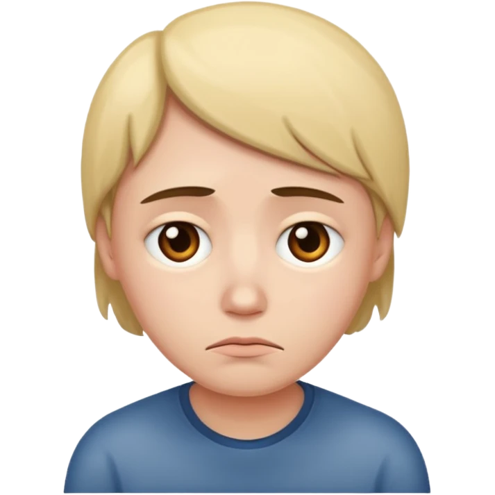 sad and lonley person just face, not hair emoji