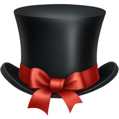 a top hat from the Victorian era with a thin red ribbon at the base emoji