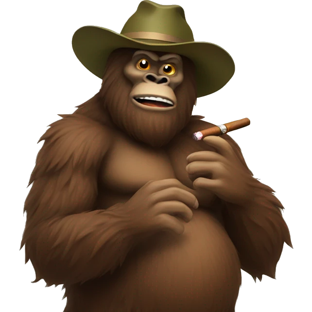 Bigfoot smoking a cigar  emoji
