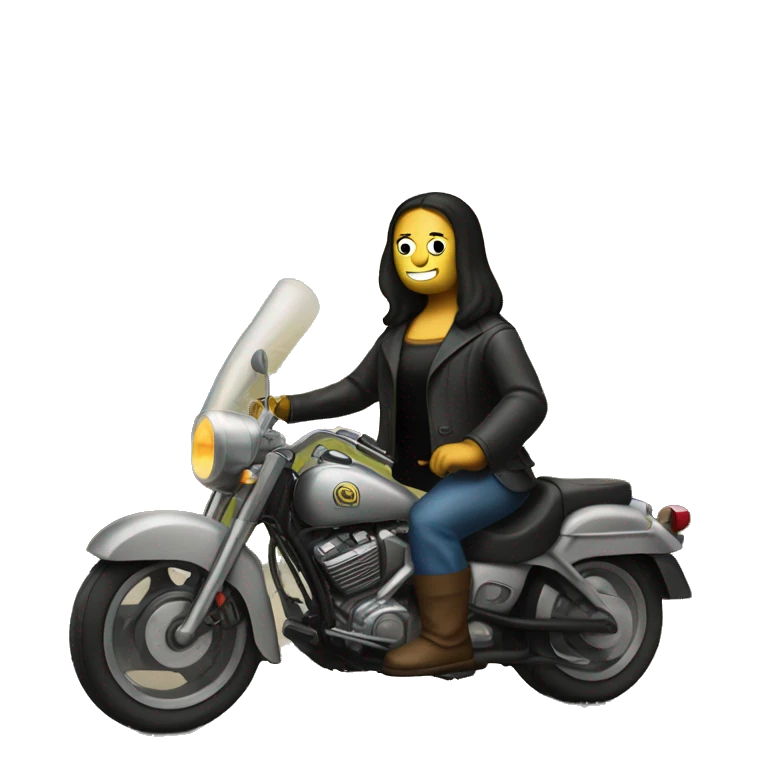 mona lisa riding a motorcycle emoji