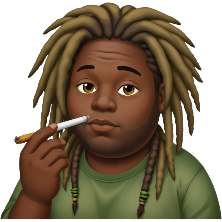 fat black guy with dreads smoking weed emoji