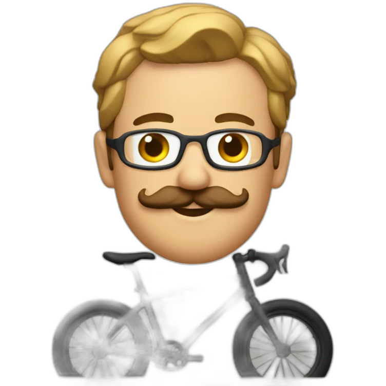 gravelbiking with a moustache in france emoji