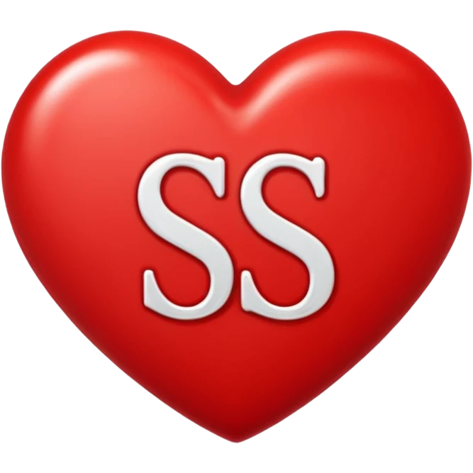 Love heart in red color and center s letter only emoji