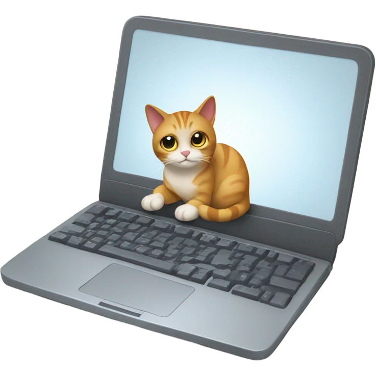 Cat using laptop emoji