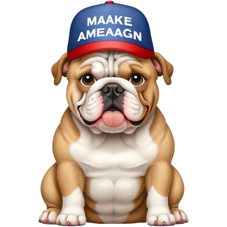 Make America great again hat on bulldog  emoji