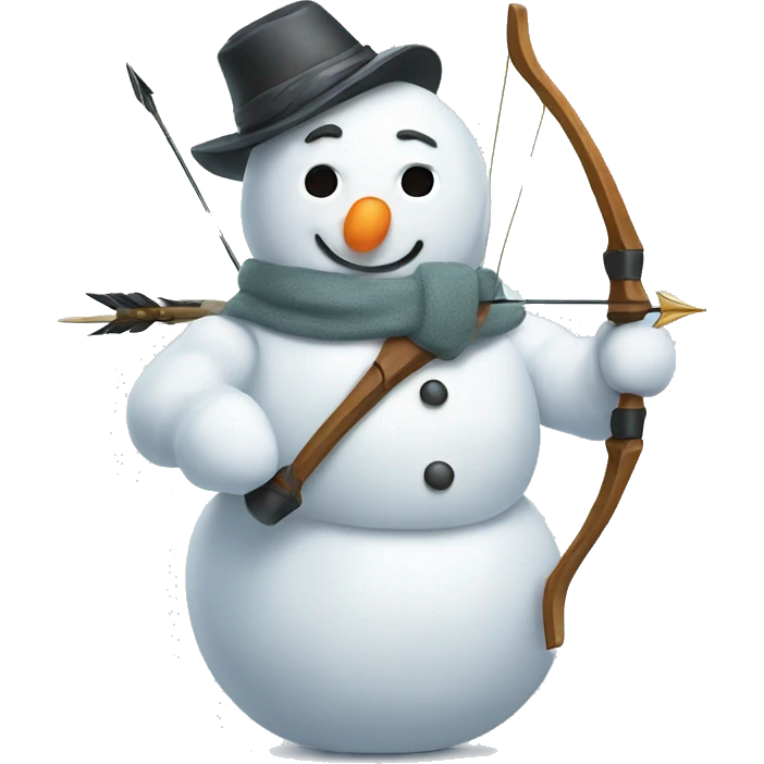 snowman holding bow and arrow emoji