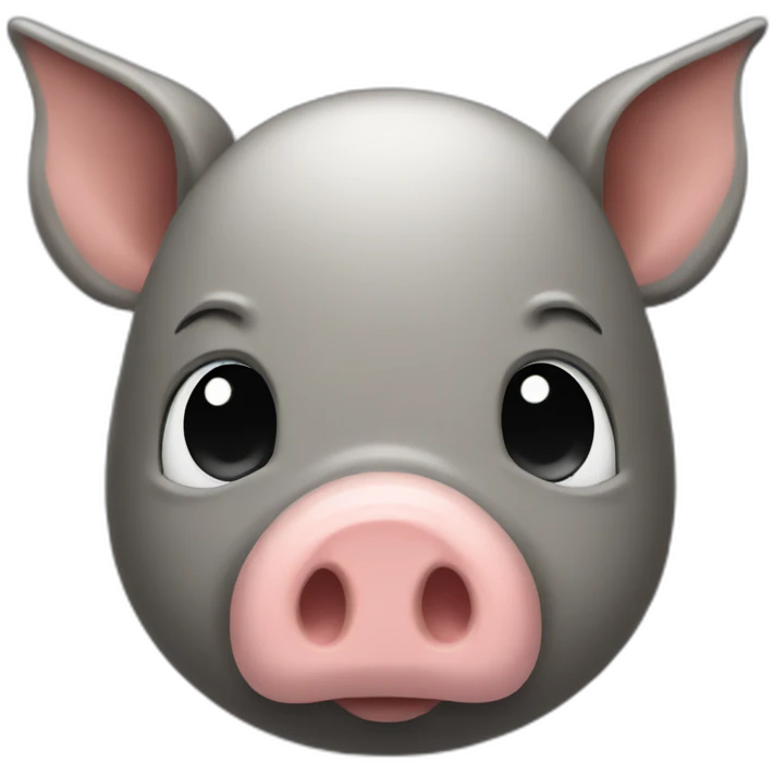 Tire-shaped pig-cool emoji